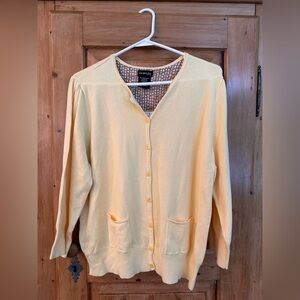 Classic Yellow Cardigan From George NWT - Has 2 Front Pockets Size XL 16/18